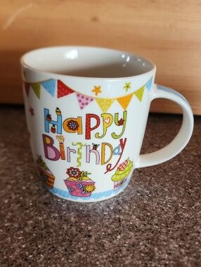 Burton+ Burton, Happy Birthday Colorful Coffee/Tea  Mug.☆☆☆